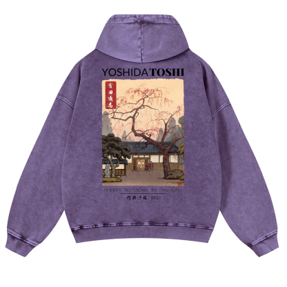 Yoshida Toshi Vintage Washed Cotton Back Art Hoodie