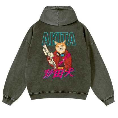 Akita Vintage Washed Cotton Back Art Hoodie