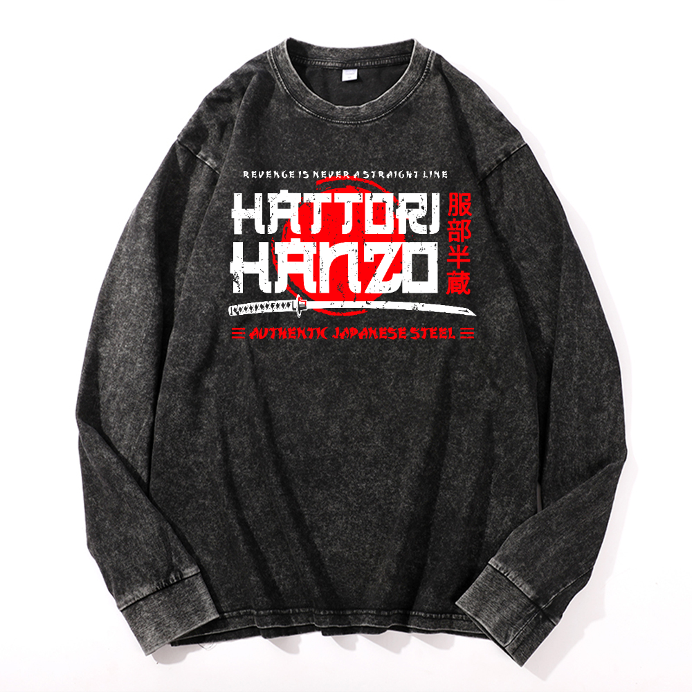Hattori Hanzo Okinawa Japan Vintage Cotton Wash Crewneck Sweatshirt