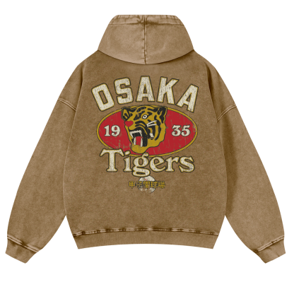 Osaka Tiger 1935 Vintage Washed Cotton Back Art Hoodie