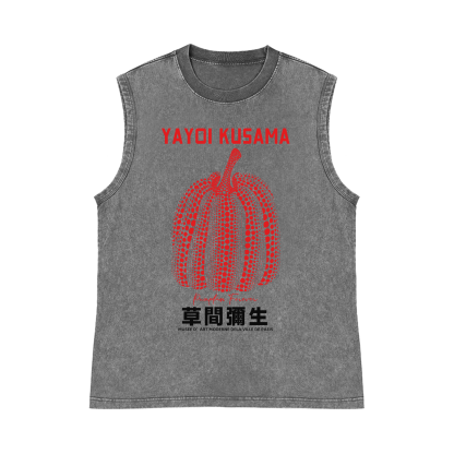 Yayoi Kusama Pure Cotton Wash-Dyed Sleeveless Tank Top
