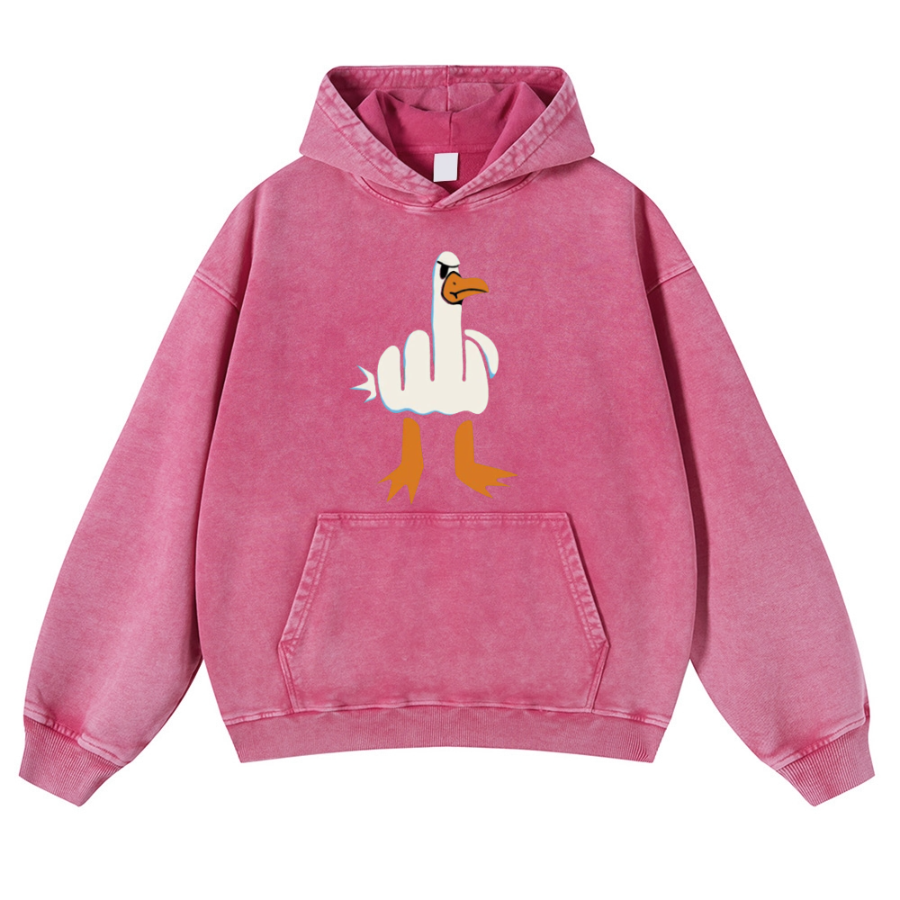 Duck Vintage Washed Thick Cotton Hoodie