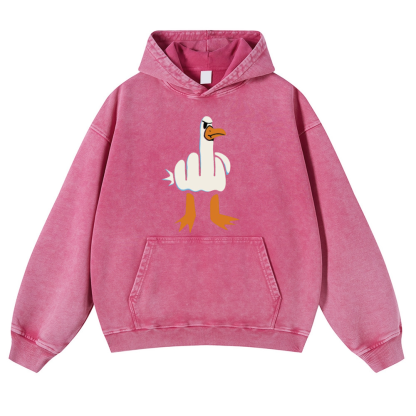 Duck Vintage Washed Thick Cotton Hoodie