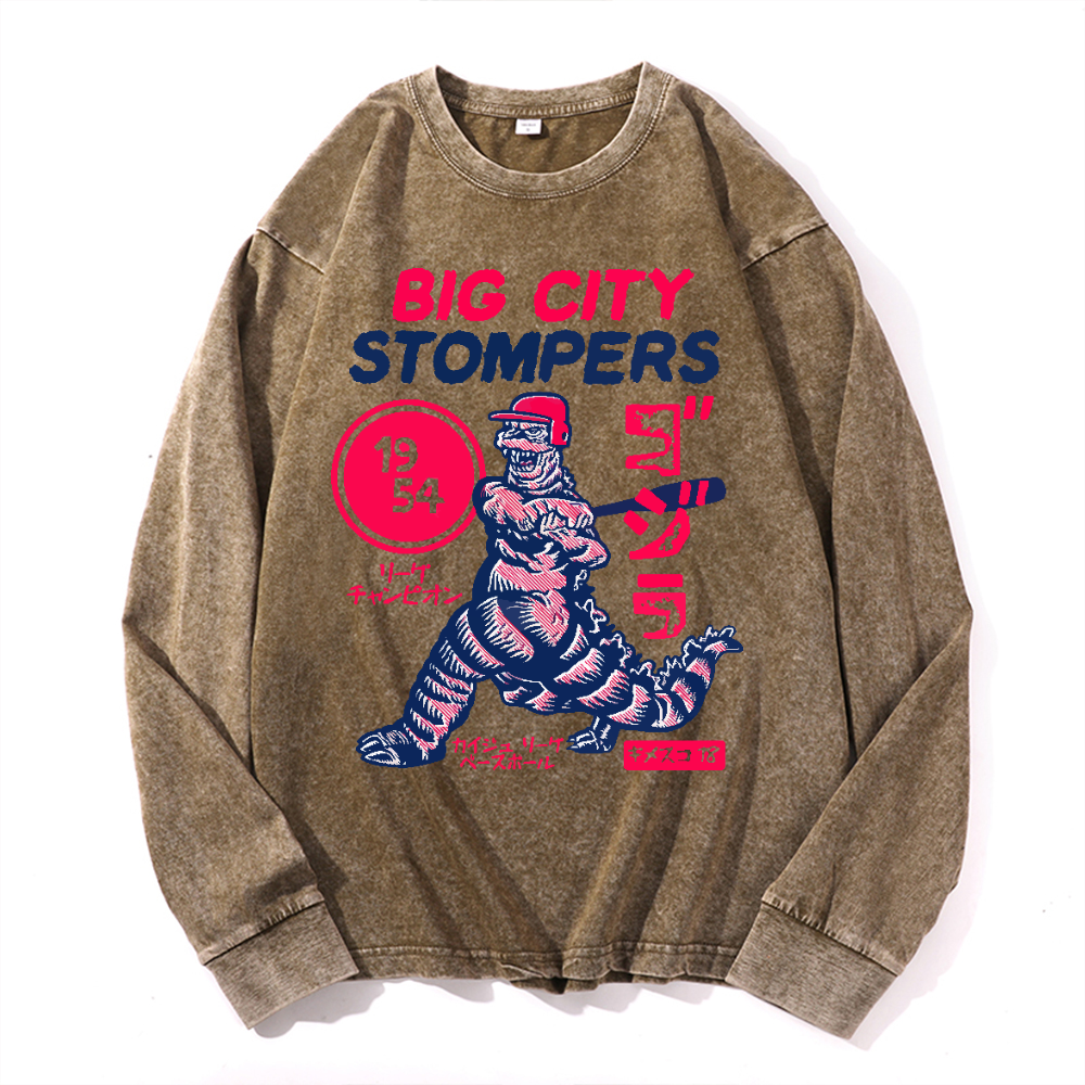 Big City Stompers Vintage Cotton Wash Crewneck Sweatshirt