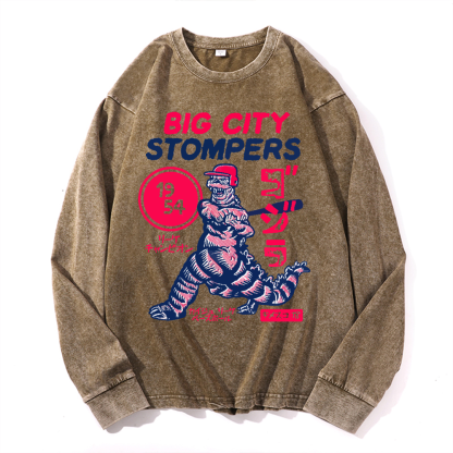 Big City Stompers Vintage Cotton Wash Crewneck Sweatshirt