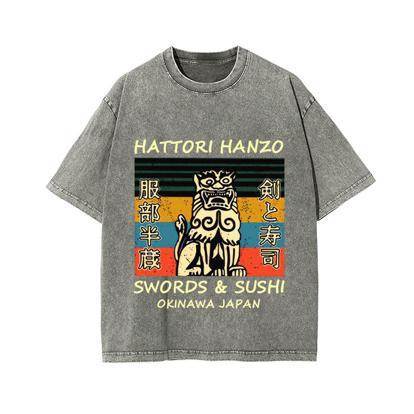 Hattori Hanzo Vintage Wash Japanese Design T-Shirt