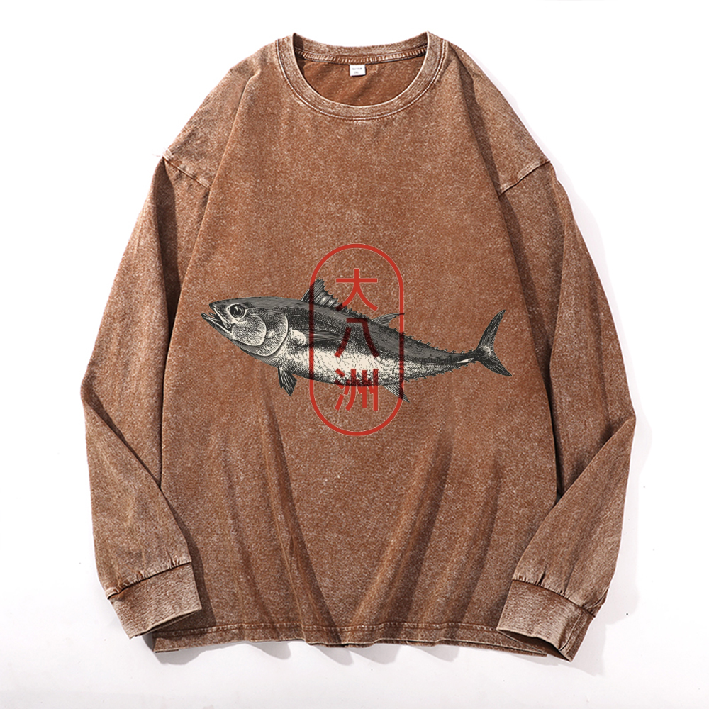 Great Eight Islands of Japan Vintage Cotton Wash Crewneck Sweatshirt