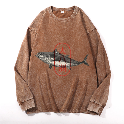 Great Eight Islands of Japan Vintage Cotton Wash Crewneck Sweatshirt