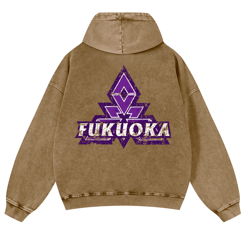 Fukuoka Vintage Washed Cotton Back Art Hoodie