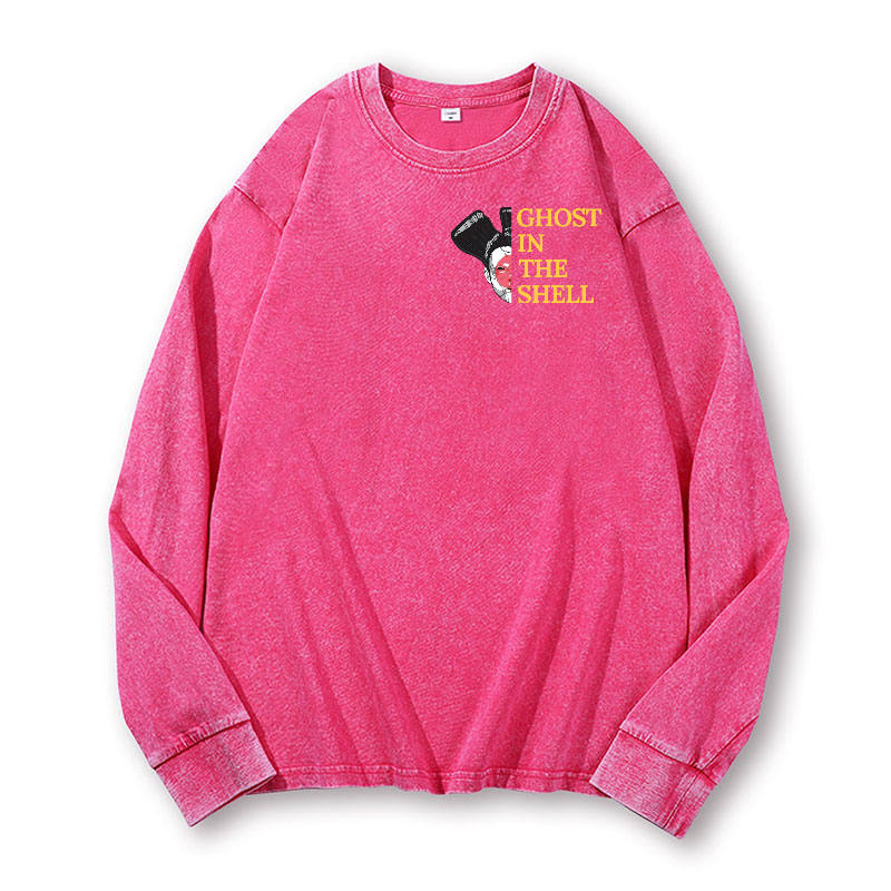 Ghost in the Shell Geisha Vintage Washed Cotton Back Art Long-sleeve T-shirt