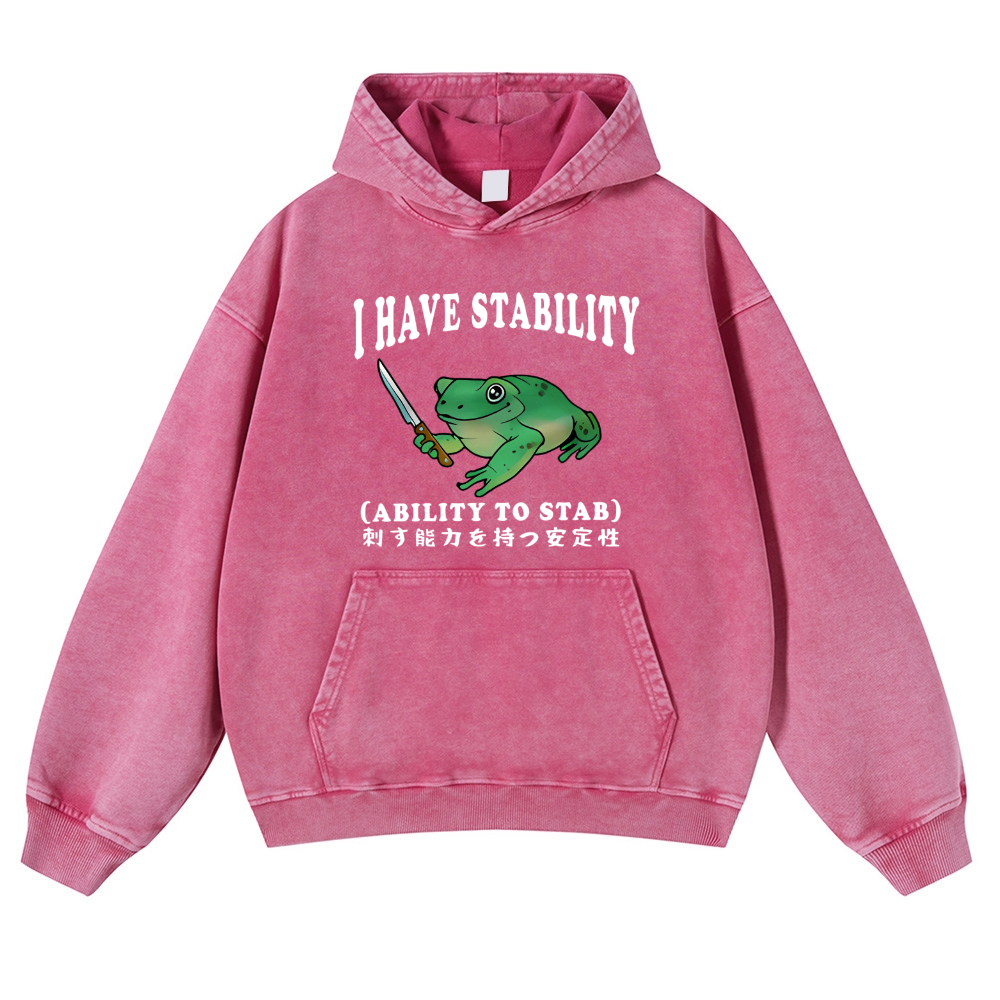 Frog Vintage Washed Thick Cotton Hoodie