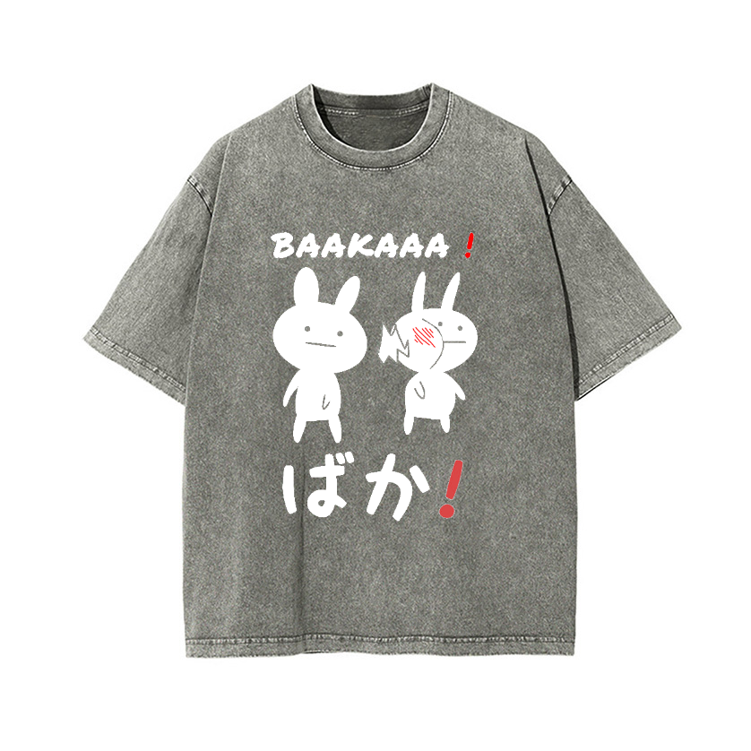 The Rabbits' Dissatisfaction Vintage Wash Japanese Design T-Shirt