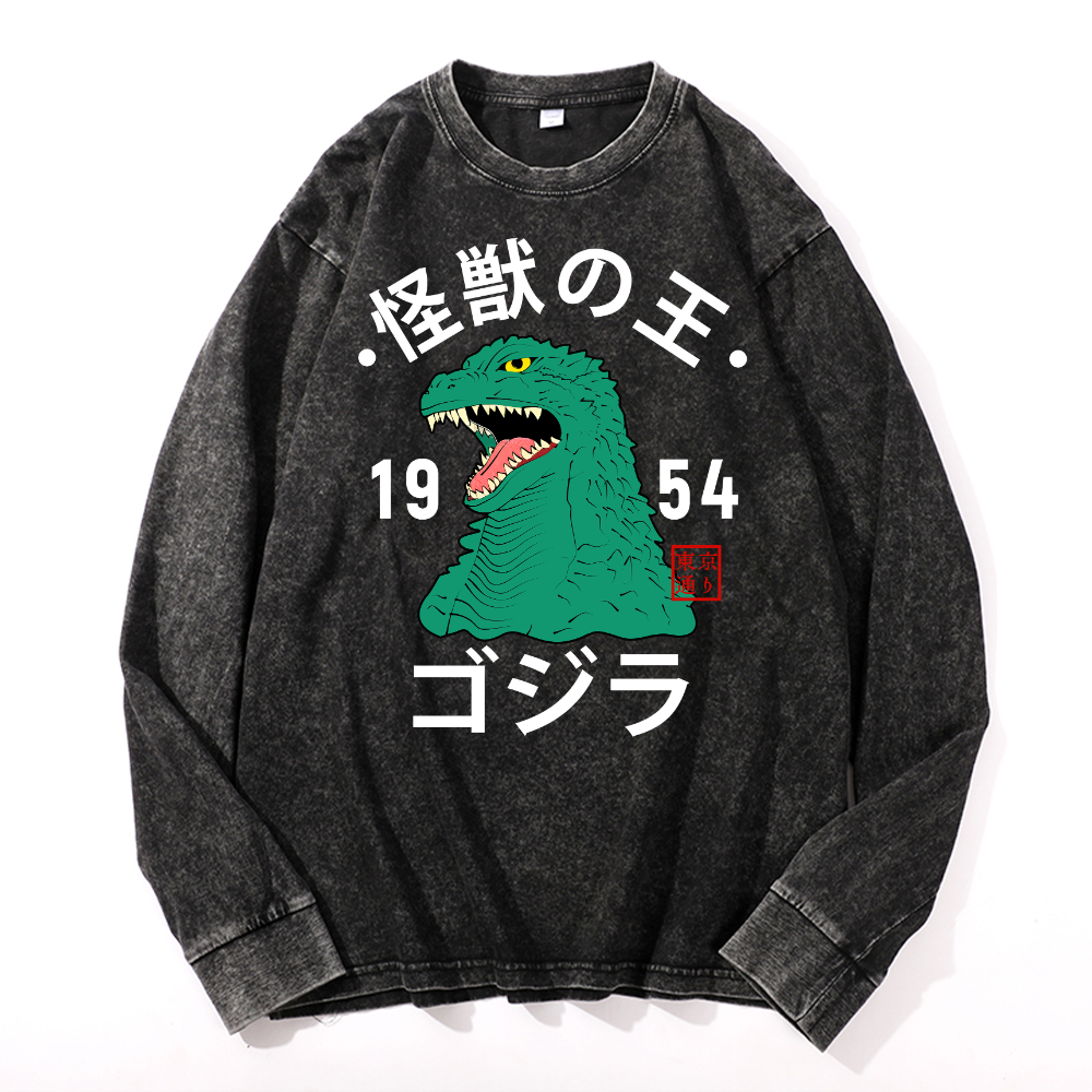 Kaiju Vintage Cotton Wash Long-sleeve T-shirt