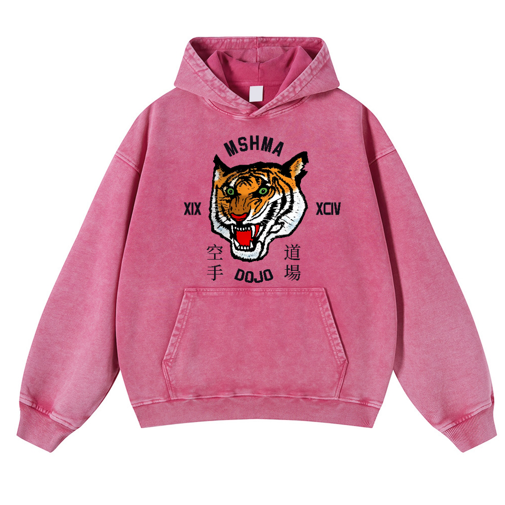 MSHMA Dojo Tiger Vintage Washed Thick Cotton Hoodie