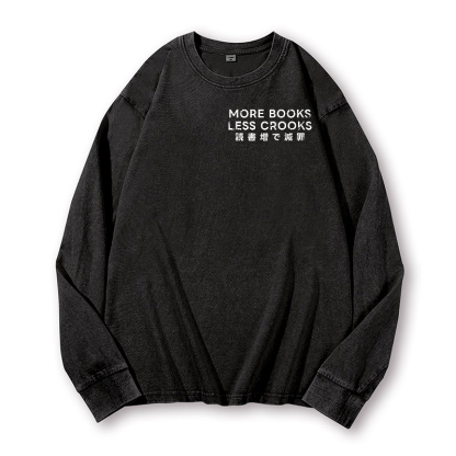 Racoons Vintage Washed Cotton Back Art Long-sleeve T-shirt