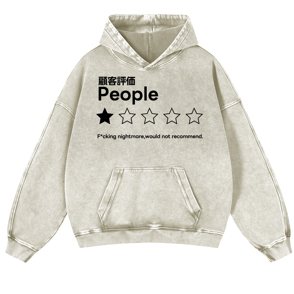 People Vintage Washed Thick Cotton Hoodie