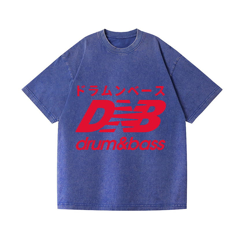 Drum and Bass Vintage Wash Japanese Design T-Shirt