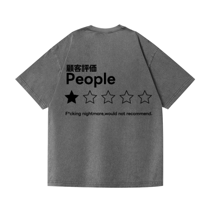 People Vintage Wash Japanese Design Back Art T-Shirt