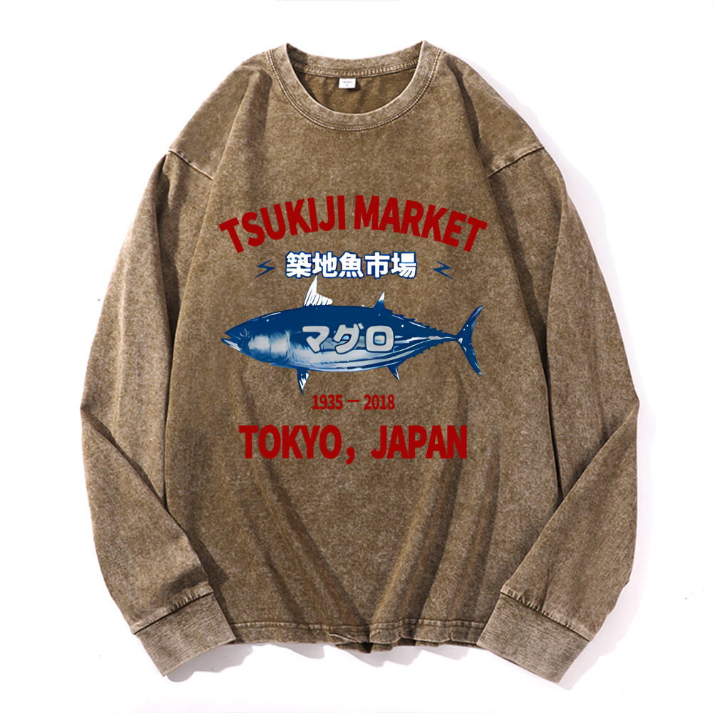 Vintage Cotton Wash Crewneck Sweatshirt