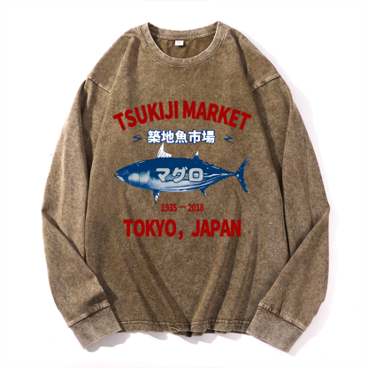 Vintage Cotton Wash Crewneck Sweatshirt