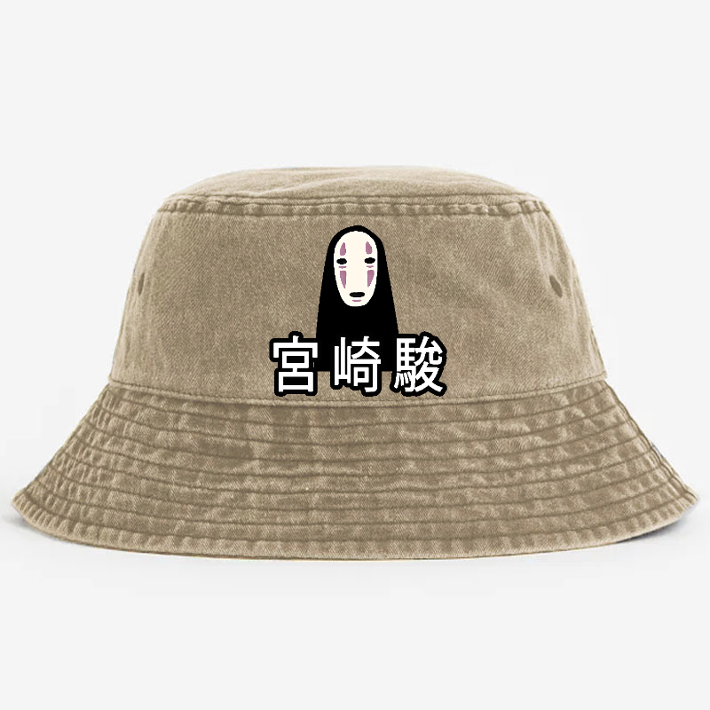 Ghibli No Face Kaonashi Vintage 100% Cotton Bucket Hat