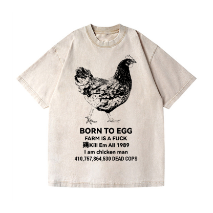 Chicken Vintage Wash Japanese Design T-Shirt