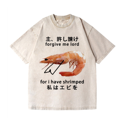 Shrimp Vintage Wash Japanese Design T-Shirt