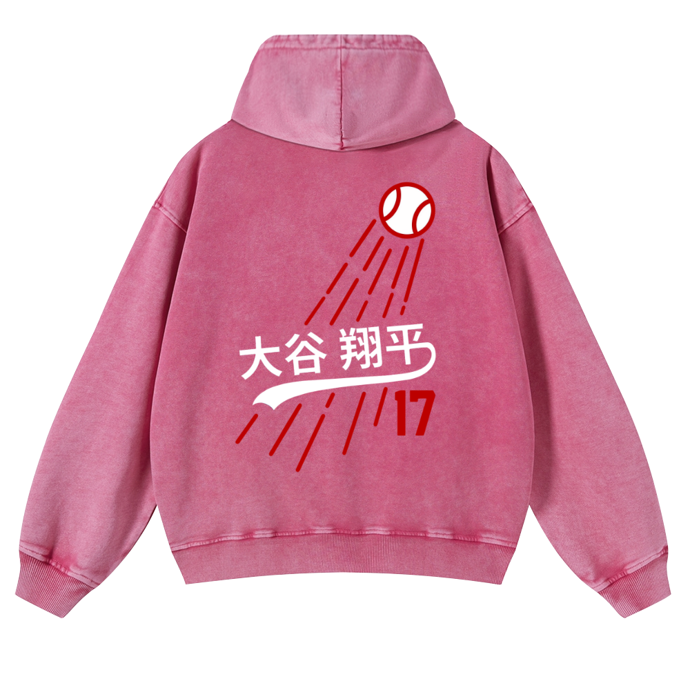 Shohei Ohtani Vintage Washed Cotton Back Art Hoodie