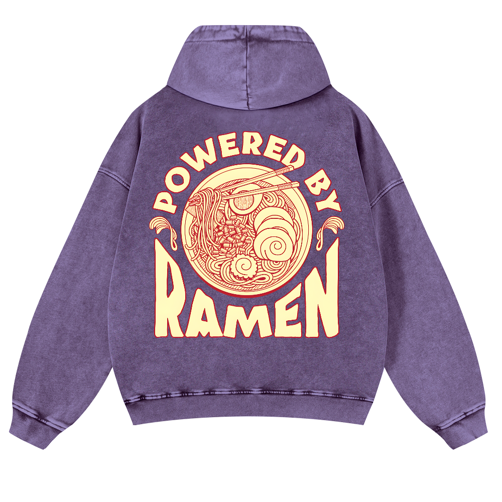 Ramen Vintage Washed Cotton Back Art Hoodie