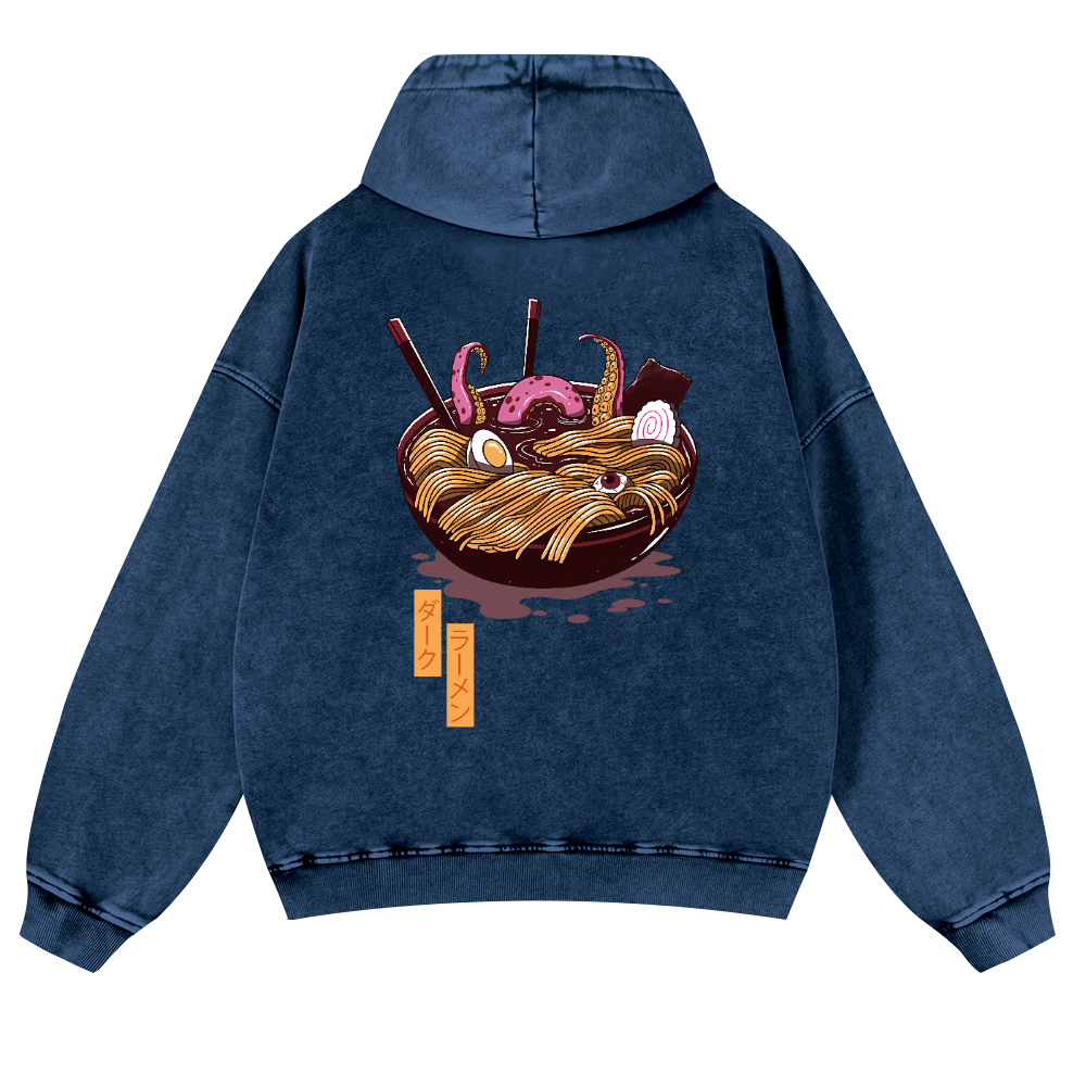 Ramen Vintage Washed Cotton Back Art Hoodie
