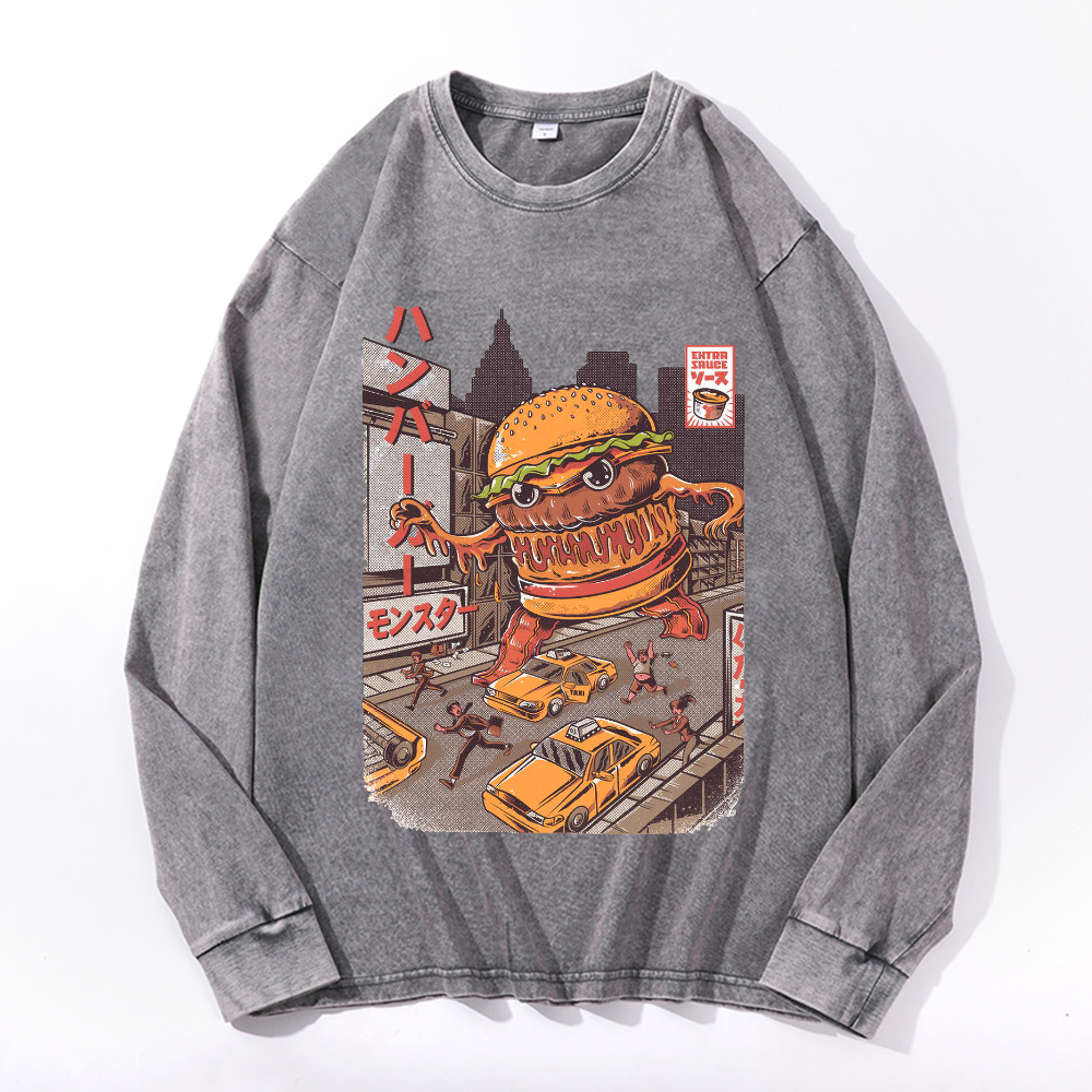 Hamburger Vintage Cotton Wash Crewneck Sweatshirt