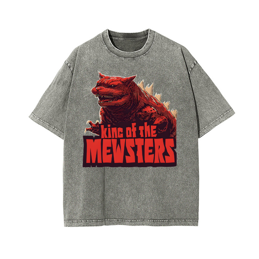 Catzilla Cat Godzilla Vintage Wash Japanese Design T-Shirt