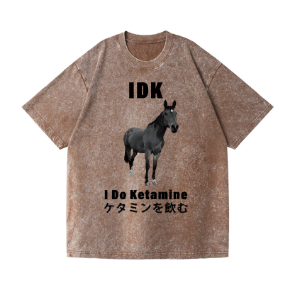 Ketamine Horse Vintage Wash Japanese Design T-Shirt