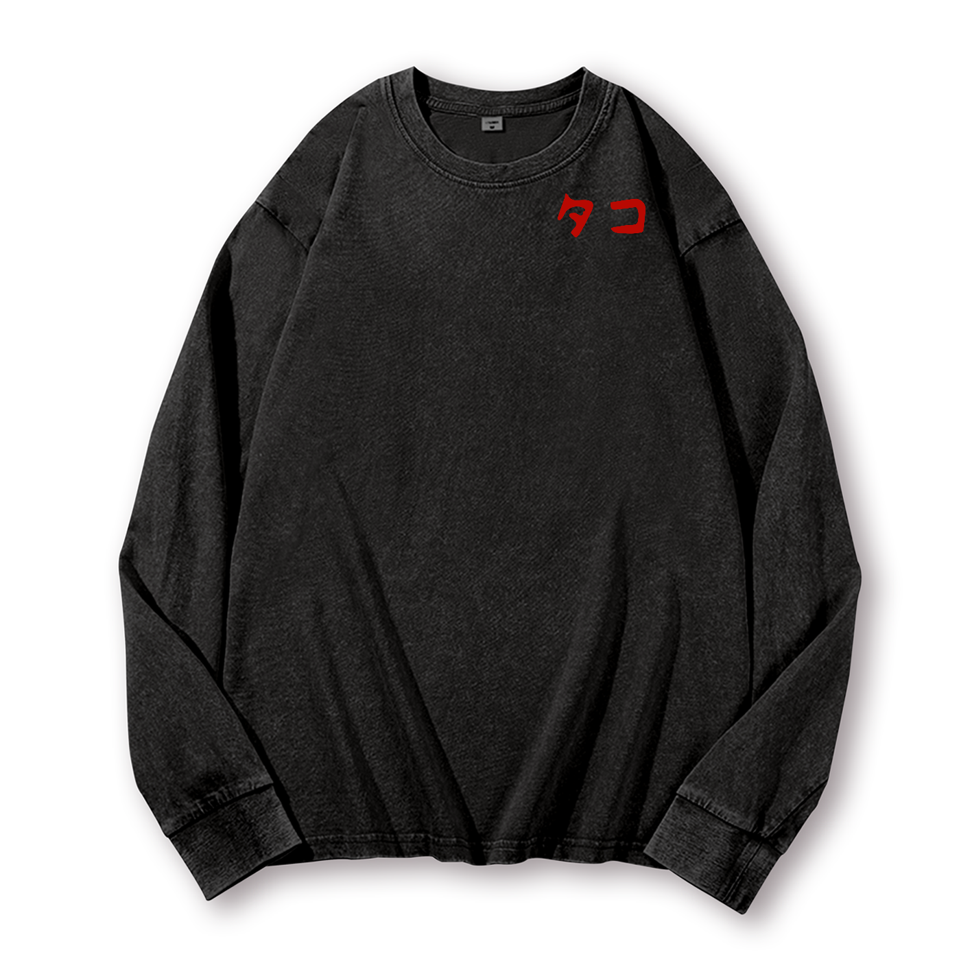 Octopus Vintage Washed Cotton Back Art Long-sleeve T-shirt