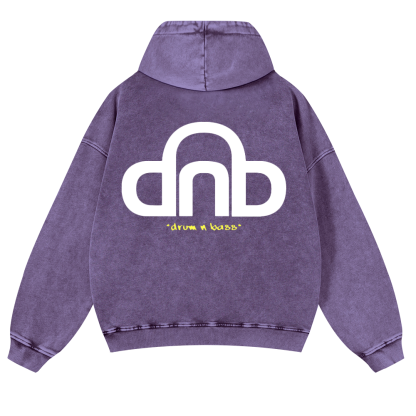 Drum & Bass Vintage Washed Cotton Back Art Hoodie
