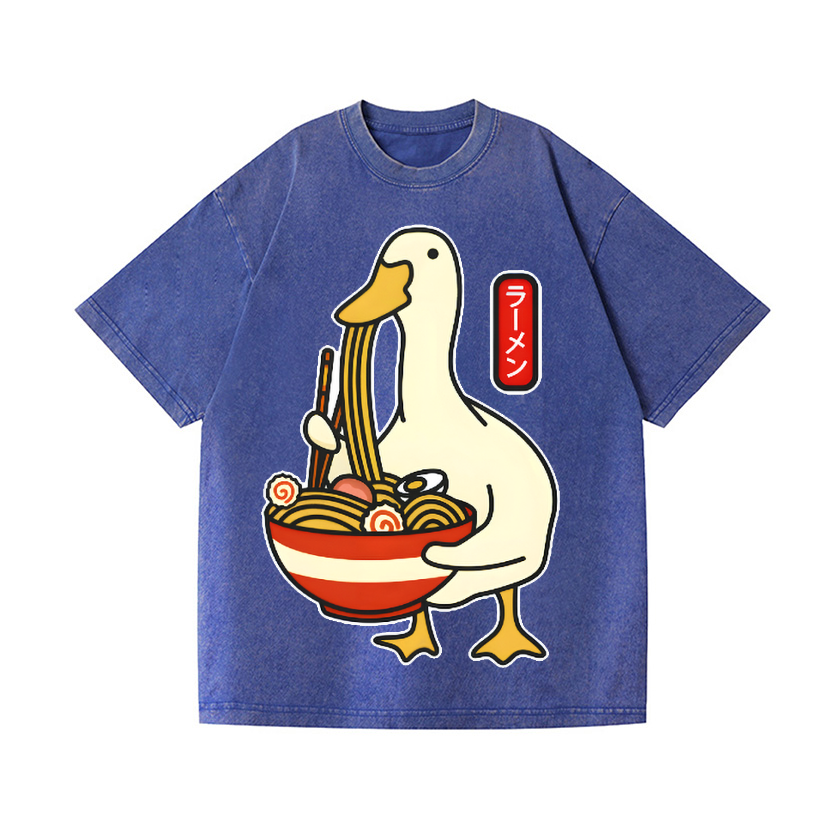 Duck and Ramen Vintage Wash Japanese Design T-Shirt