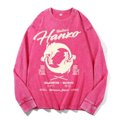 Hattori Hanzo Okinawa Japan Vintage Cotton Wash Crewneck Sweatshirt