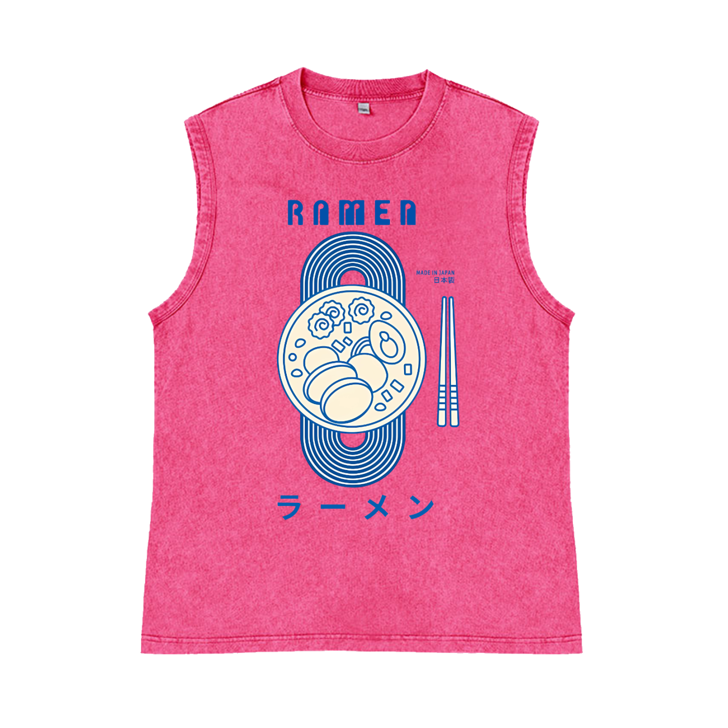 Ramen Pure Cotton Wash-Dyed Sleeveless Tank Top