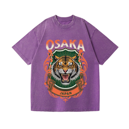 Osaka Tiger Vintage Wash Japanese Design T-Shirt