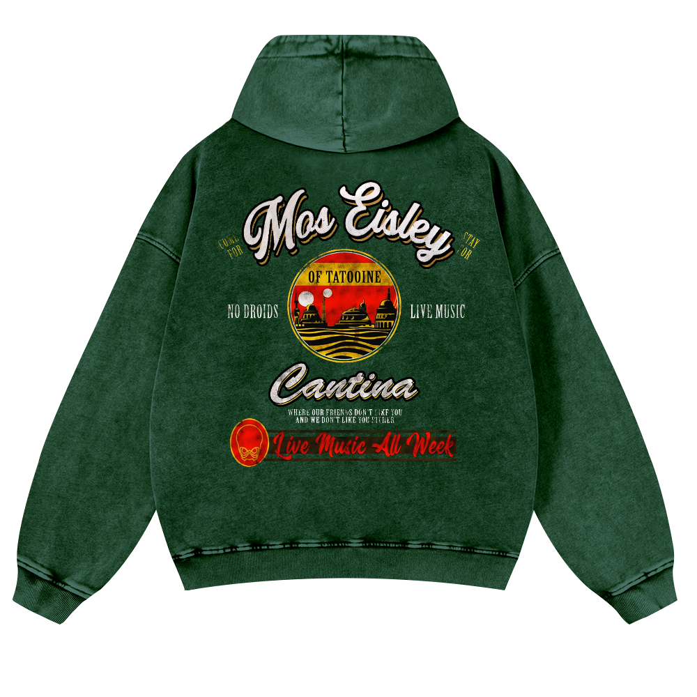 Mos Eisley Cantina Vintage Washed Cotton Back Art Hoodie