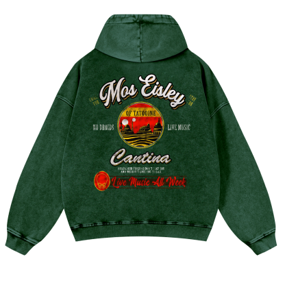Mos Eisley Cantina Vintage Washed Cotton Back Art Hoodie
