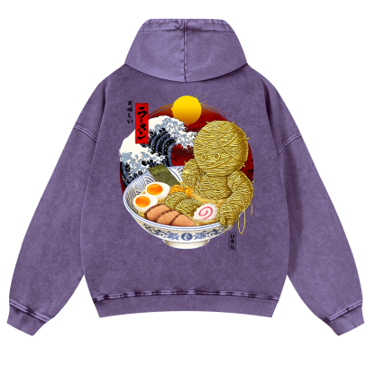 Ramen Yummy Vintage Washed Cotton Back Art Hoodie
