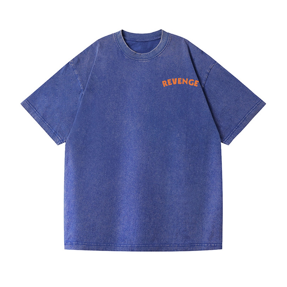 Revenge Fish Vintage Wash Japanese Design Back Art T-Shirt