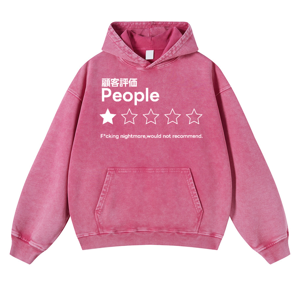 People Vintage Washed Thick Cotton Hoodie