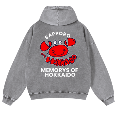 Sapporo Vintage Washed Cotton Back Art Hoodie