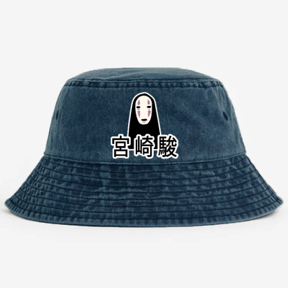 Ghibli No Face Kaonashi Vintage 100% Cotton Bucket Hat