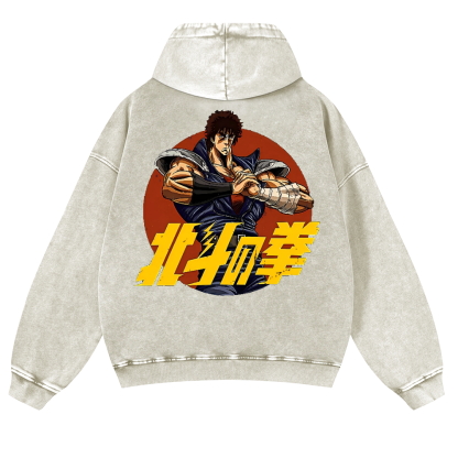 Fist of the North Star Vintage Washed Cotton Back Art Hoodie