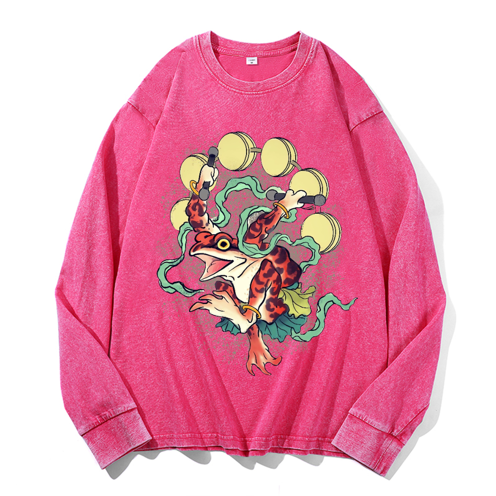 Frog Vintage Cotton Wash Crewneck Sweatshirt