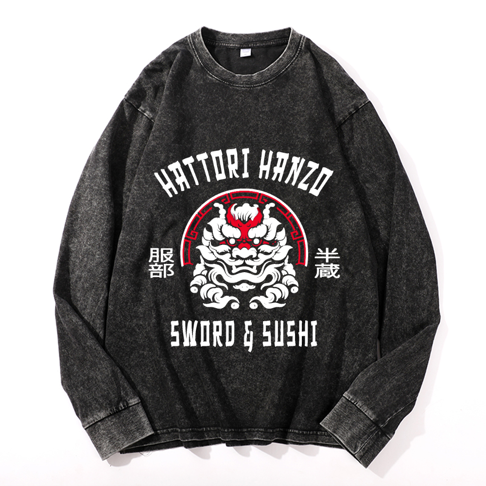 Hattori Hanzo Vintage Cotton Wash Crewneck Sweatshirt