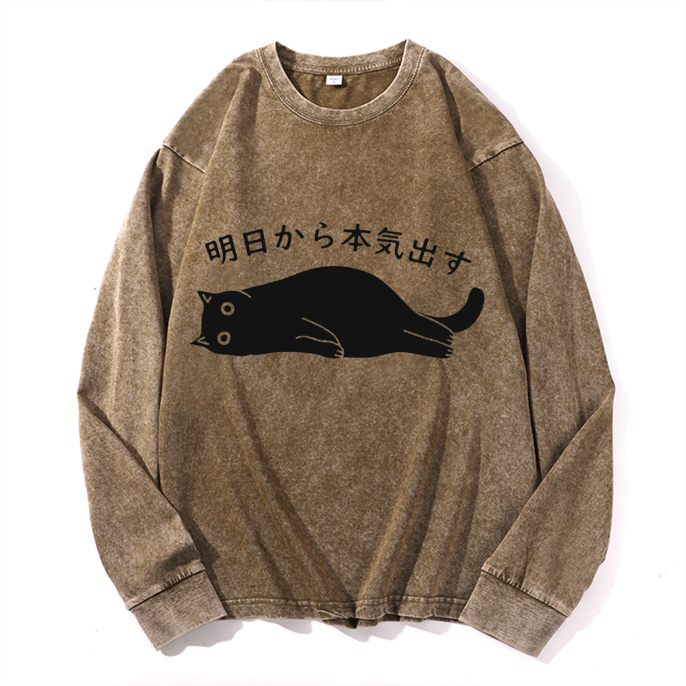 Get Serious from Tomorrow Onwards Vintage Cotton Wash Crewneck Sweatshirt